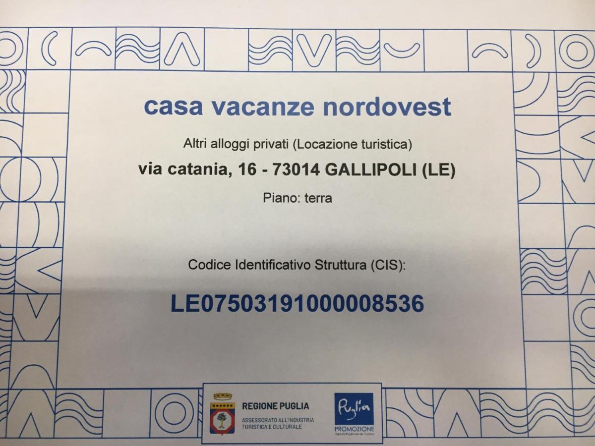 Casa Vacanze Nord-Ovest 갈리폴리 외부 사진
